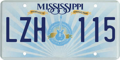 MS license plate LZH115