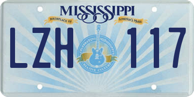 MS license plate LZH117