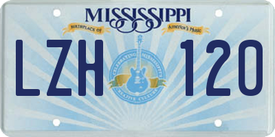 MS license plate LZH120