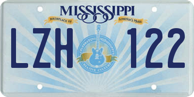 MS license plate LZH122