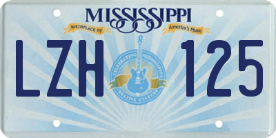MS license plate LZH125