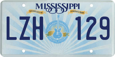 MS license plate LZH129