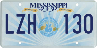 MS license plate LZH130