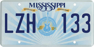 MS license plate LZH133