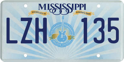 MS license plate LZH135