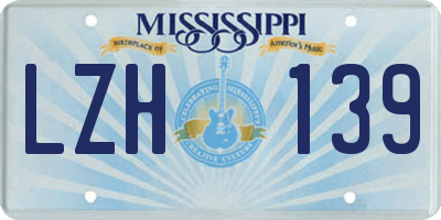 MS license plate LZH139