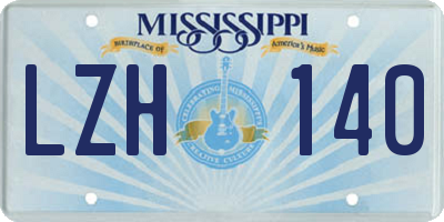 MS license plate LZH140