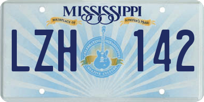 MS license plate LZH142