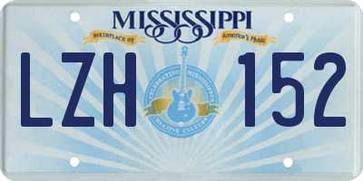 MS license plate LZH152