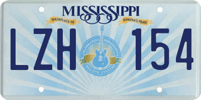 MS license plate LZH154