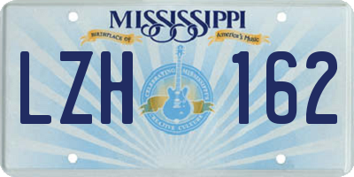 MS license plate LZH162