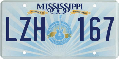 MS license plate LZH167