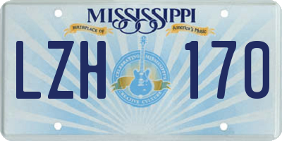 MS license plate LZH170