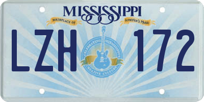 MS license plate LZH172