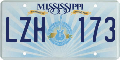 MS license plate LZH173