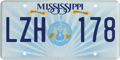 MS license plate LZH178