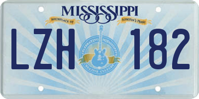 MS license plate LZH182