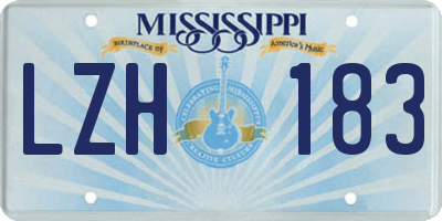 MS license plate LZH183