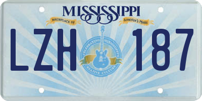 MS license plate LZH187