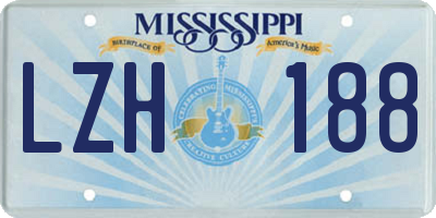 MS license plate LZH188