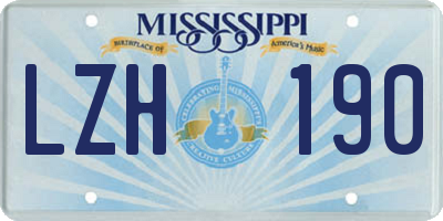 MS license plate LZH190