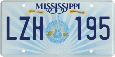 MS license plate LZH195