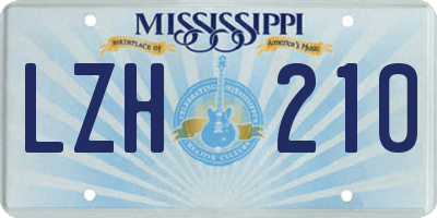 MS license plate LZH210
