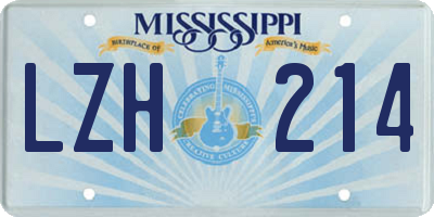 MS license plate LZH214