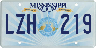 MS license plate LZH219