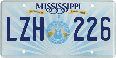MS license plate LZH226