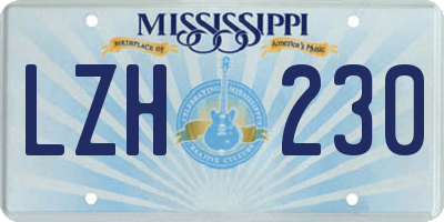 MS license plate LZH230