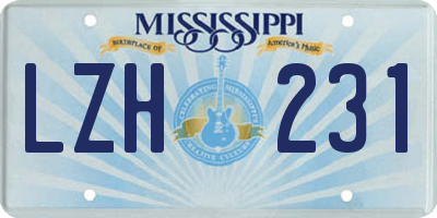 MS license plate LZH231