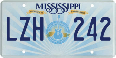 MS license plate LZH242