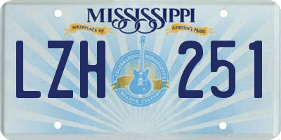 MS license plate LZH251