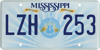 MS license plate LZH253