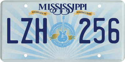 MS license plate LZH256