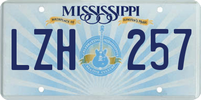 MS license plate LZH257