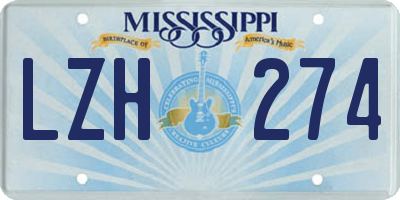 MS license plate LZH274
