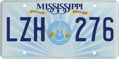 MS license plate LZH276