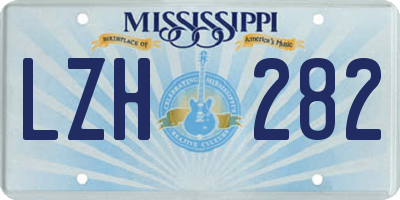 MS license plate LZH282