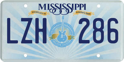 MS license plate LZH286