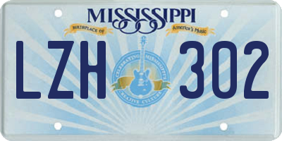 MS license plate LZH302