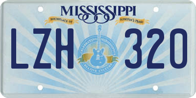 MS license plate LZH320
