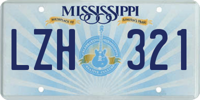 MS license plate LZH321