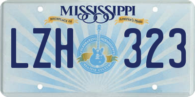 MS license plate LZH323