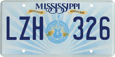 MS license plate LZH326