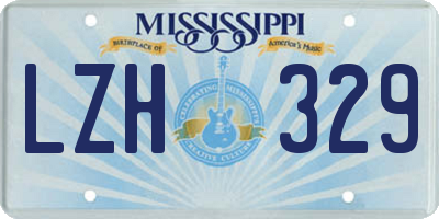 MS license plate LZH329