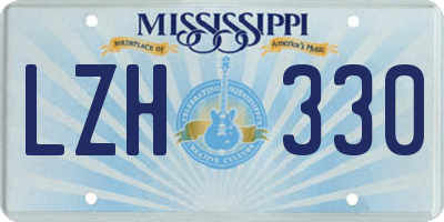 MS license plate LZH330