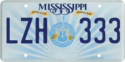 MS license plate LZH333