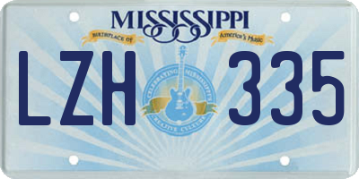 MS license plate LZH335